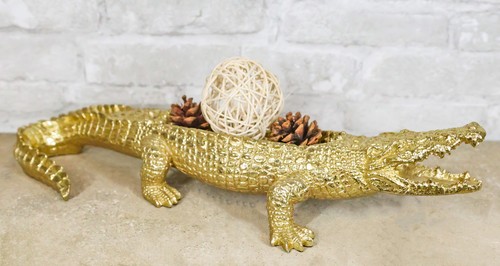 Large gold patina - patina, crocodile